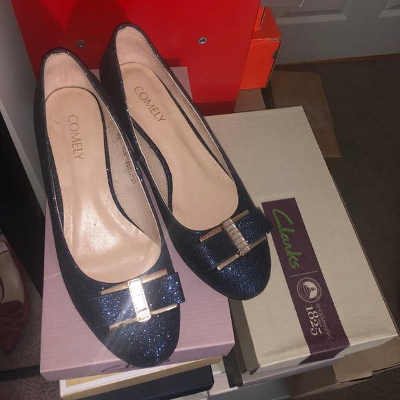 Bow Ballet flat glitter blue - Picture 1 of 3